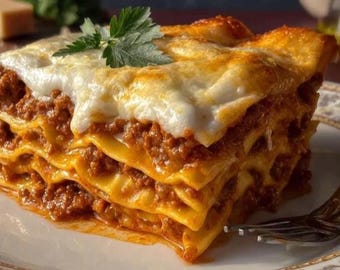 BEST RECIPE for Lasagne al Forno - Italian Beef Lasagna  easy recipe, dinner recipe, party recipe Instant PDF Download
