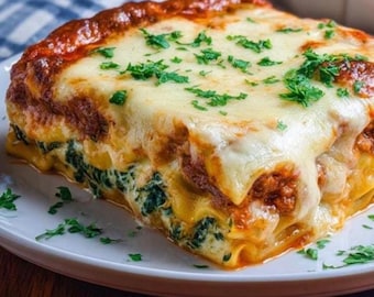 BEST RECIPE for Spinach and Sausage Lasagna  easy recipe, dinner recipe, party recipe Instant PDF Download
