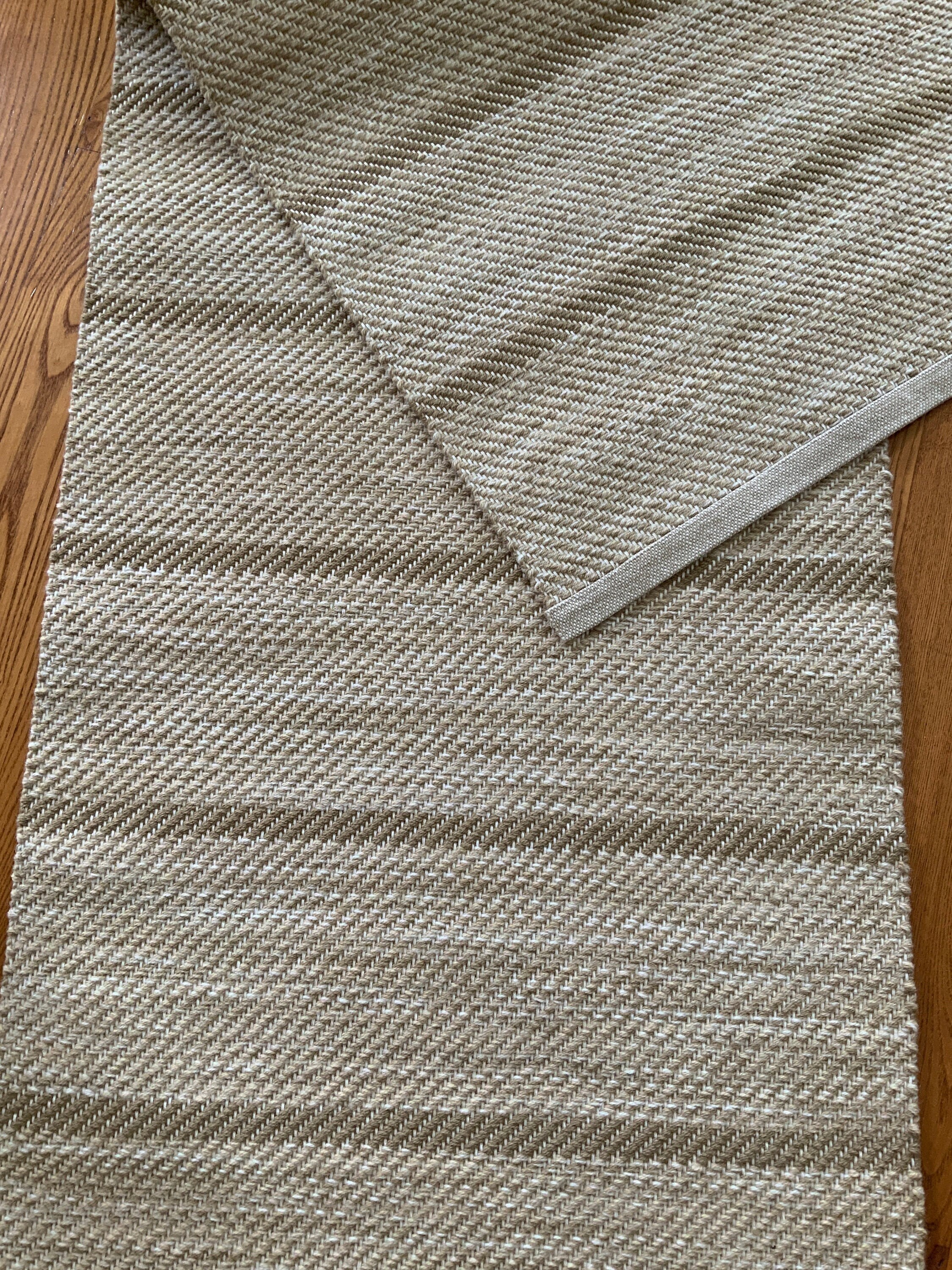 Crème Beige Neutre en Laine Tissée à La Main et Chanvre