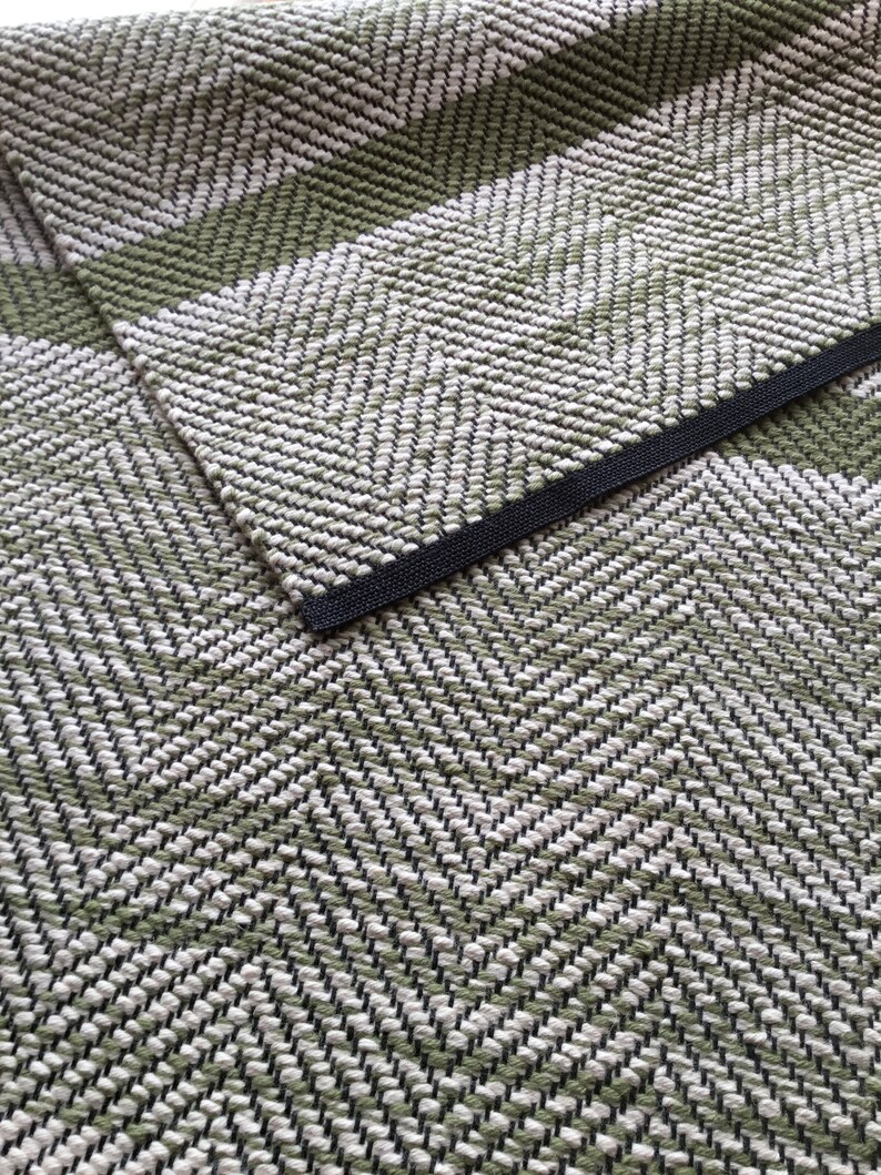 Handwoven Wool and Hemp Runner Rug Neutrals, Khaki and Neutral Wool and