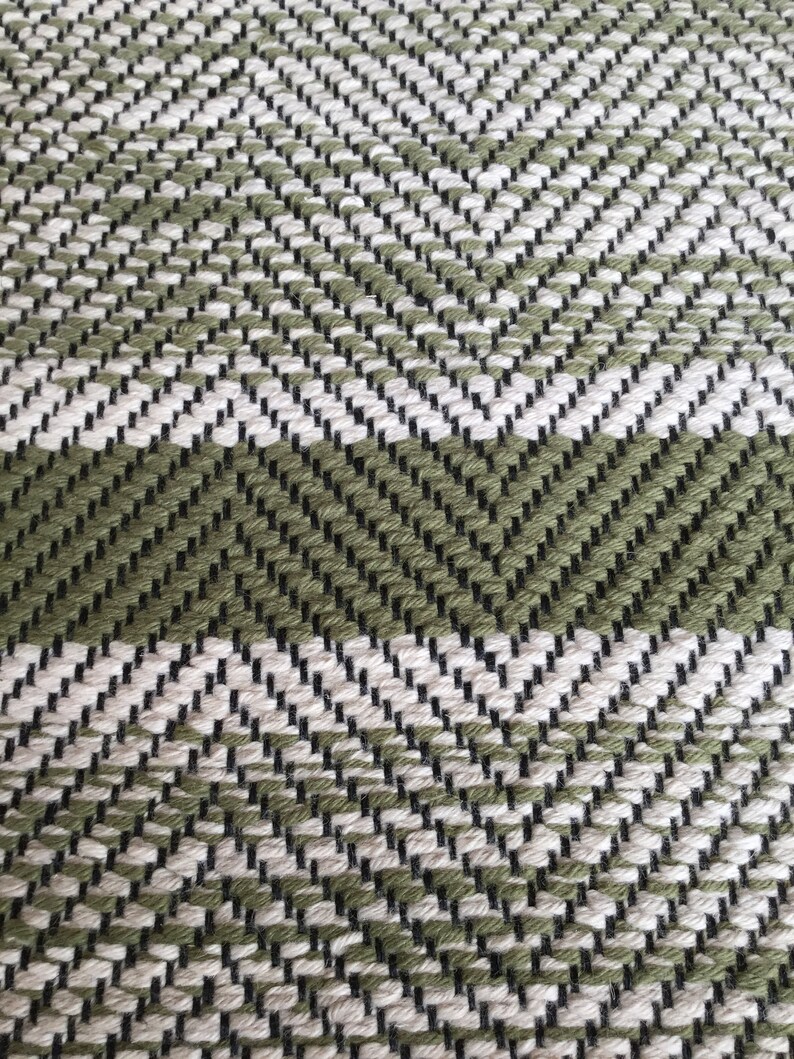 Handwoven Wool and Hemp Runner Rug Neutrals, Khaki and Neutral Wool and