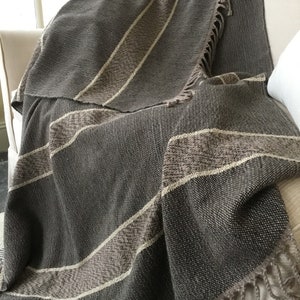Luxury Handwoven Alpaca Throw Brown Beige,