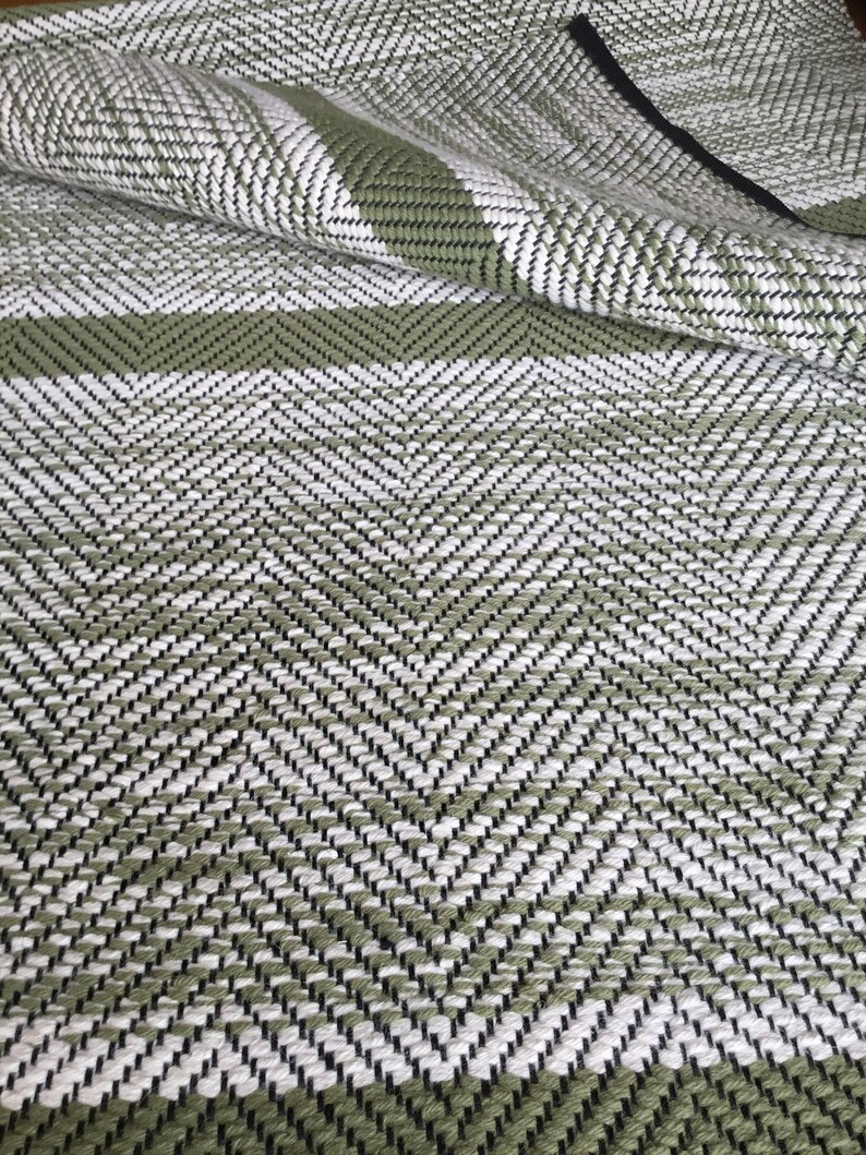 Handwoven Wool and Hemp Runner Rug Neutrals, Khaki and Neutral Wool and