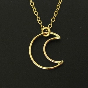 Halbmond Halskette-Cresent Mond Schmuck-Halbmond Halskette-Ich liebe dich bis zum Mond und zurück Halskette-Gold-Silber