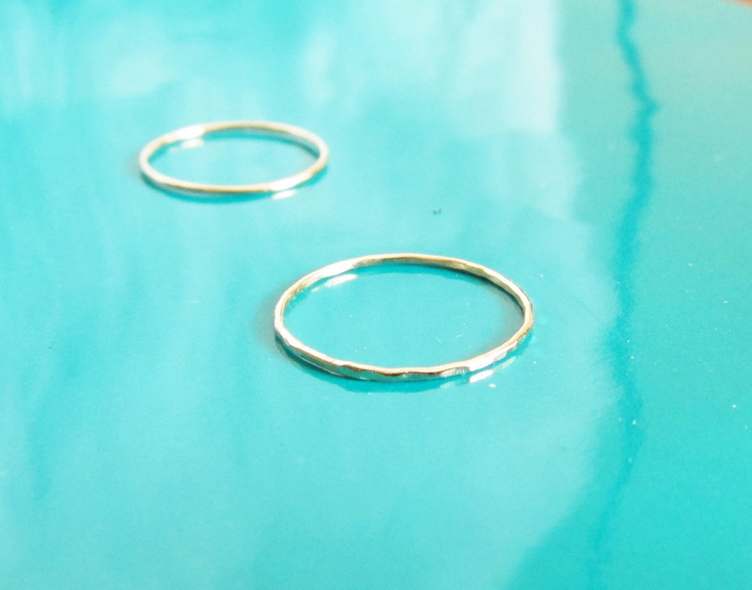 Dainty Stacking Ring Set of 2gold Best Friend Ringbest Etsy