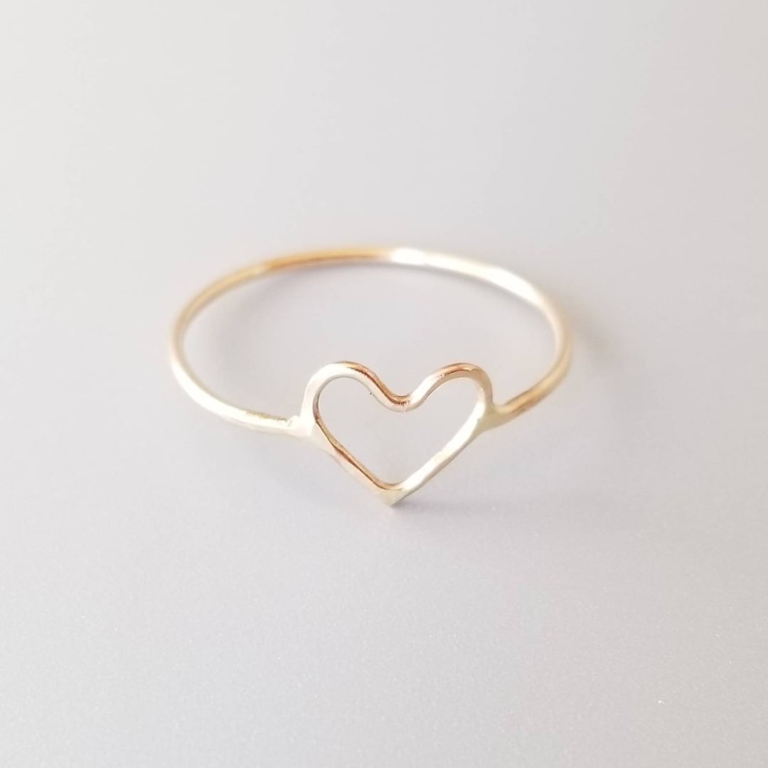 Simple Heart Ring-dainty Heart Jewelry-best Friend Ring-best Friend ...