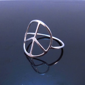 Dainty Silver Peace Sign Ring-Gold Peace Sign Ring-Sterling Silver Peace Ring-Silver Promise Ring-Gold Peace Jewelry-Peace Sign Jewelry