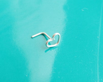 Tiny Sterling Silver Heart Nose Ring-Gold Infinity Heart Piercing Ring-Tiny Nose Heart Earring-Rose Gold Heart Nose Ring-Heart Piercing Ring