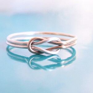 Two Tone Double Knot Ring-Best Friend Ring-Hug Infinity Ring-Tie the Knot Ring-Sailor Knot Ring-Celtic Knot Ring-Lovers Knot-Gold Silver image 5