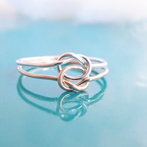 Double Love Knot Ring-Tie the Knot Jewelry-Best Friend Ring-Sailor Knot Ring-Celtic Knot Ring-Lovers Knot Ring-Sterling Silver-Gold