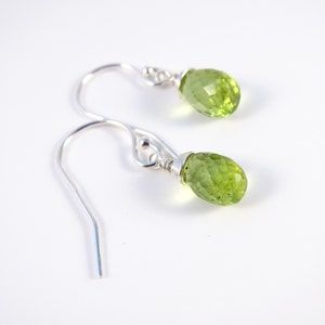 Green Peridot Earrings-Peridot Dangle Earrings-August Birthstone EarringsAugust Gemstone Earrings-Best Friend Earrings-Sterling Silver