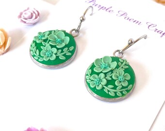 Polymer Clay Flower Earrings, Spring Floral Earrings, Birthday Earrings, Earrings for her, Polymer Clay Earrings, Flower Stud Earrings