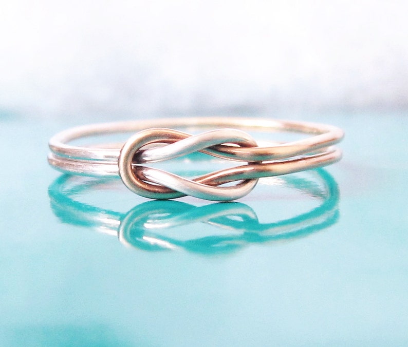 Two Tone Double Knot Ring-Best Friend Ring-Hug Infinity Ring-Tie the Knot Ring-Sailor Knot Ring-Celtic Knot Ring-Lovers Knot-Gold Silver image 4