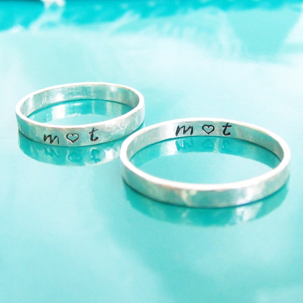 3 mm graverad ring - Sterlingsilver stämplat bandnamnsring - Bästa vänring - Personliga smycken - Elegant löfte ring - Jubileumspresent till honom