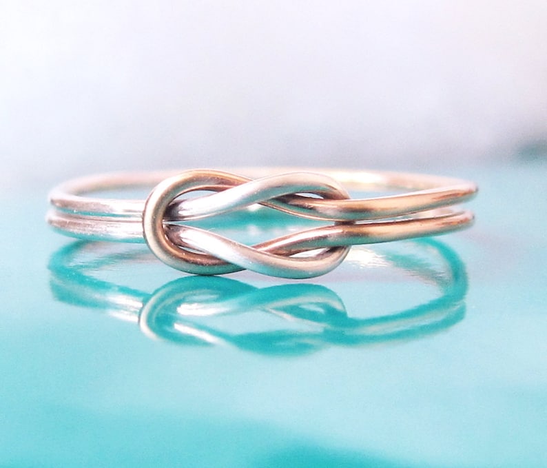 Two Tone Double Knot Ring-Best Friend Ring-Hug Infinity Ring-Tie the Knot Ring-Sailor Knot Ring-Celtic Knot Ring-Lovers Knot-Gold Silver image 2