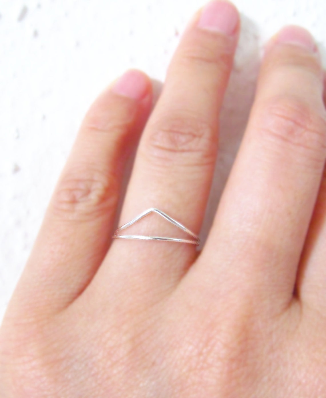 Set V Shaped Ringchevron Ringsimple Stacking Ringdainty Etsy