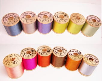 Brand New-Vintage Belding Corticelli Silk Thread Spool-Vintage Belding Silk Sewing Thread-Multiple Color Vintage Silk Thread Wood Spool