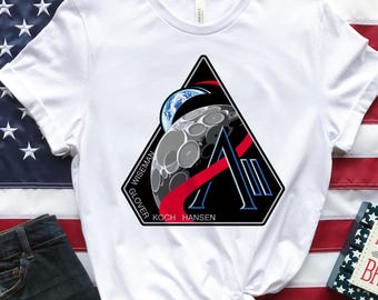 Artemis II Mission Patch T-shirt, Crew Names Space Shirt, Lunar Orbit Rocket Tee, Moon Mission Graphic Design, Gift For Space Fans