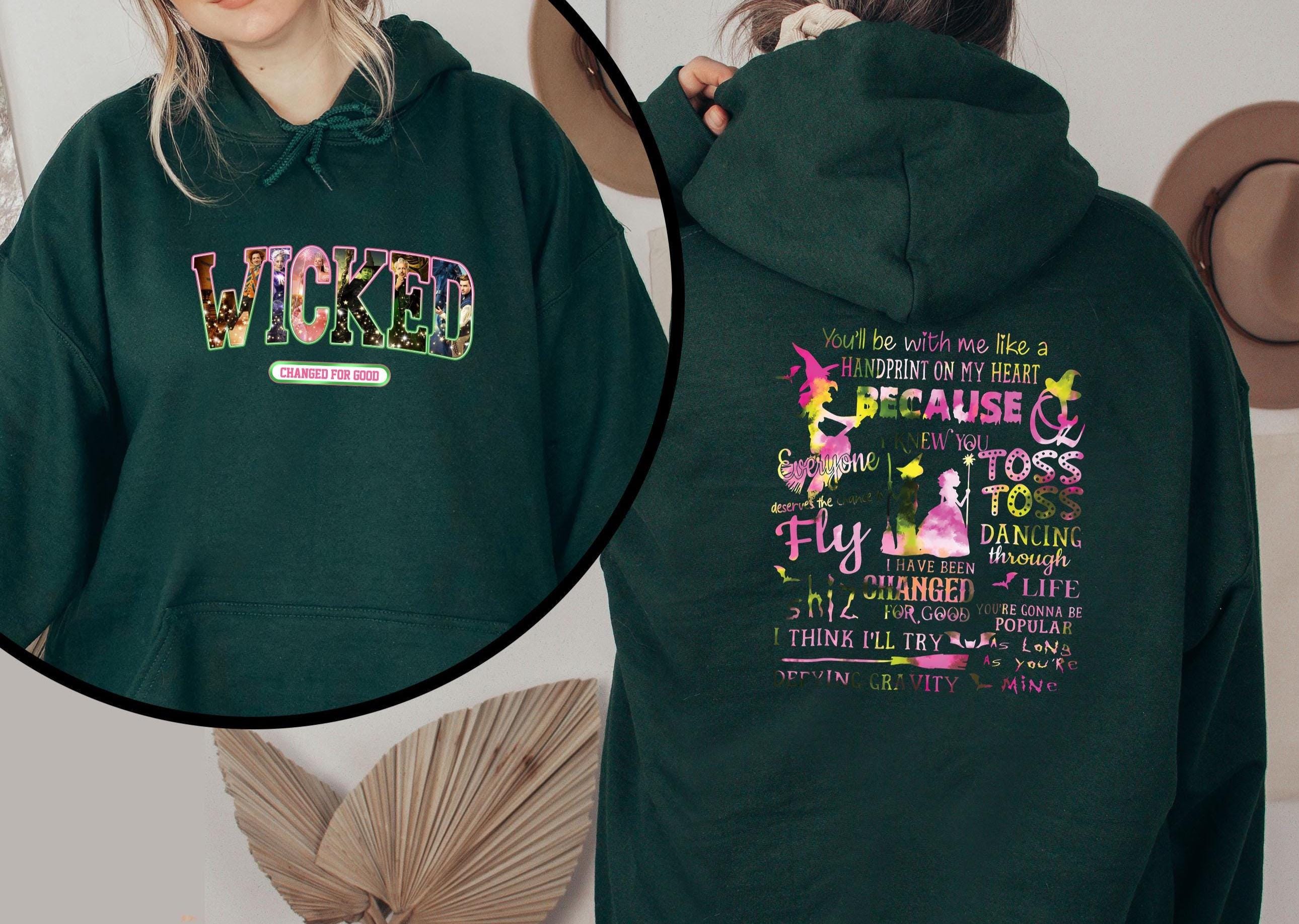 Wicked Hoodie, Wicked Sweatshirt, Witch 2 Sides Wear, Princess Sweatshirt, Changed For Good Wear, Defying Gravity Wear, Witch Broom Hoodie