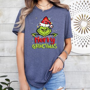 Merry Grinchmas Shirt, Santa Grinch Tee, Christmas Grinch Tee, Grinch Vneck Tee, Grinch Tank Top, Happy New Year Tee, Happy Christmas Gift