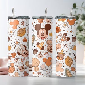 Disney Halloween Skinny Tumbler, Mickey and Minnie Tumbler, Skinny Tumbler Cup with Straw & Lid, Disney Skinny Tumbler, Halloween Tumbler