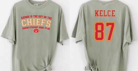 Chiefs 87 Shirt, Kansas Fan Shirt, Comfort Colors, Kelce 2 Sides Tee, Football Cheer Tee, Game Day Tshirt, Woman Chiefs Tee, Final Game Wear