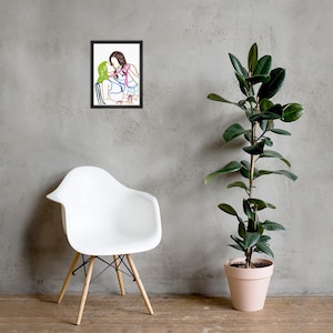 Cuffed to Chair “Stitched” Framed poster