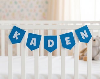 Stitched Personalized Name Bunting, Custom Felt Banner, Birthday Party or Nursery Decor, Baby Shower Hanging