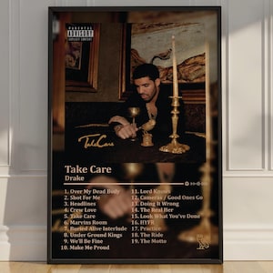 Pôster Drake | Pôster Take Care | Drake Take Care | Pôster de capa de álbum | Pôster de artista de rap | Pôster de hip hop | Pôster de álbum de rap | Arte de parede