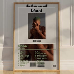 Póster de Frank Ocean / Póster de Frank Ocean Blonde / Póster de Blonde / Decoración de pared de Frank Ocean / Arte de hip hop / Arte mural de música moderna / Decoración de pared