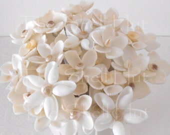 Seashell Bridal Bouquet Shell Picks Pearled Shells Beach Etsy