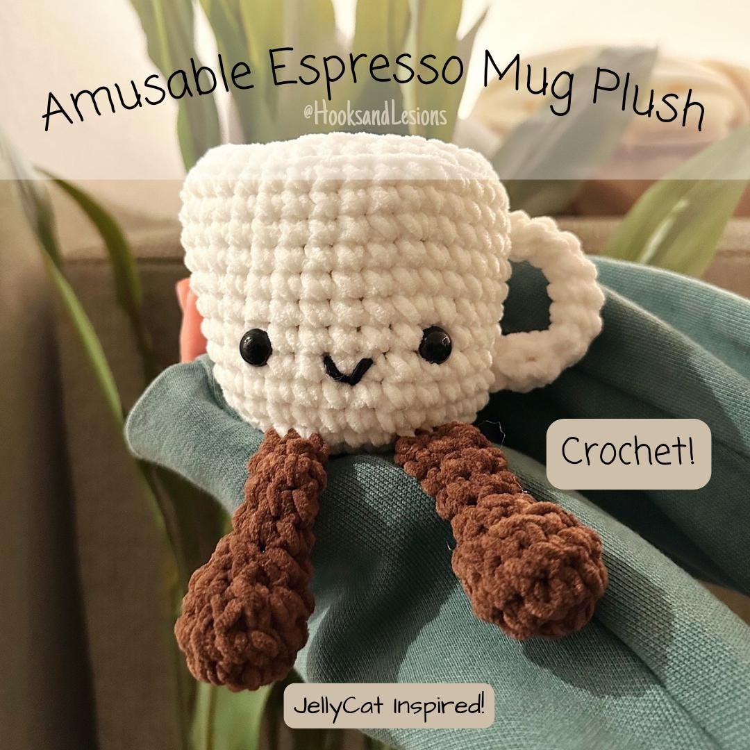 Jellycat Inspired Espresso Mug – Crochet Amigurumi Plush | Handmade ...