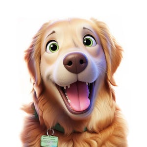 Disney Pixar style Custom 3D Cartoon Pet Portrait from Photo for Dog Cat, Personalised animate digital photo drawing gift