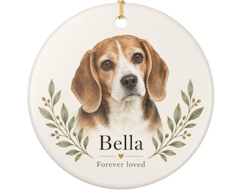 Pet Memorial Ornament from Photo, Personalized Dog or Cat Remembrance Keepsake