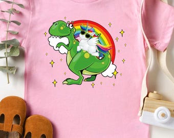 Dinosaur and Unicorn Friends Kids Shirt