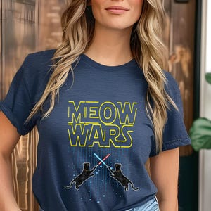 Meowy Wars Cat T-Shirt: Funny Star Wars Parody Gift