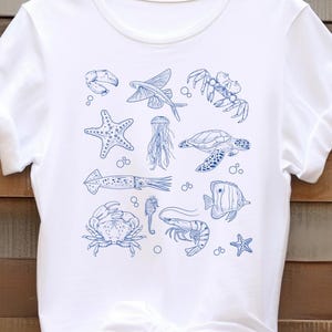 ocean animals toddler t-shirt, ocean lover shirt, sea animal shirt, ocean life design, nature lover apparel, ocean nature shirt