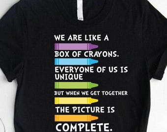 Crayon Teacher Shirt: Colorful Back to School Tee