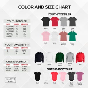 a poster with different colors and sizes of shirts