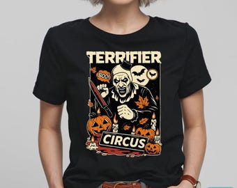 Terrifier Clown Shirt – Scary Circus Horror Movie Sweatshirt, Creepy Halloween Graphic Tee