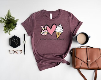 Peace Love Ice Cream Shirt: Summer Party Tee