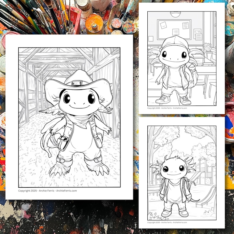 The Axolotl Squad – 10 Cute Axolotl Coloring Pages | Fun Digital ...