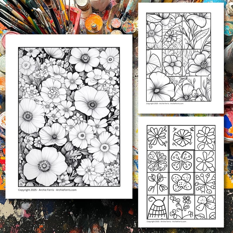 Bloom and Doodle: 50 Spring Coloring & Doodle Pages (instant Download ...