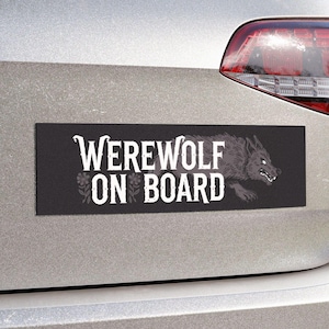Werewolf on Board Car Magnet: Spooky Gothic Vehicle Decor