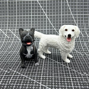 Custom birthday cake topper sculpture, handmade wedding cake topper, personalized polymer clay pet figurine, unique wedding keepsake