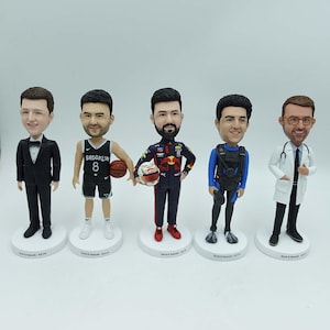 Customized basketball player bobblehead, doctor bobblehead, customized race car driver bobblehead, personalized Christmas gifts for athletes