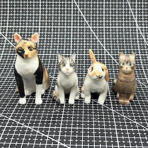 Custom Cat Cake Toppers, Personalized Pet Decorations, Handmade Cake Toppers, Birthday, Wedding or Anniversary Cake Mini Cat Figurines