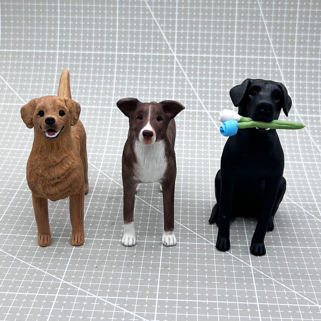 Custom Pet Figurine Cake Topper: Personalized Dog or Cat Polymer Clay ...
