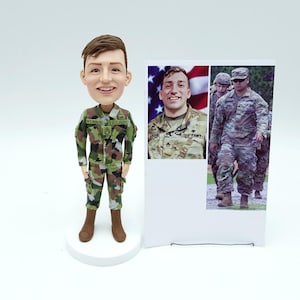 Custom Camouflage Bobbleheads, Personalised 3D Statues, Custom Officer Figurines, Unique Gifts for Military Boyfriends, Christmas Gifts