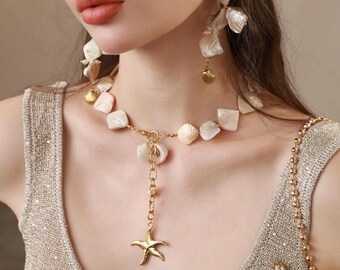 Natural Mother of Pearl Y Necklace: Luxury  Vacation Jewelry